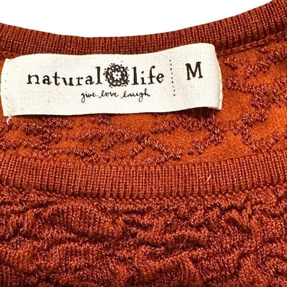 Natural Life Danielle Square Neck Tank Coffee Brown Bubble Texture, M - Picture 2 of 7